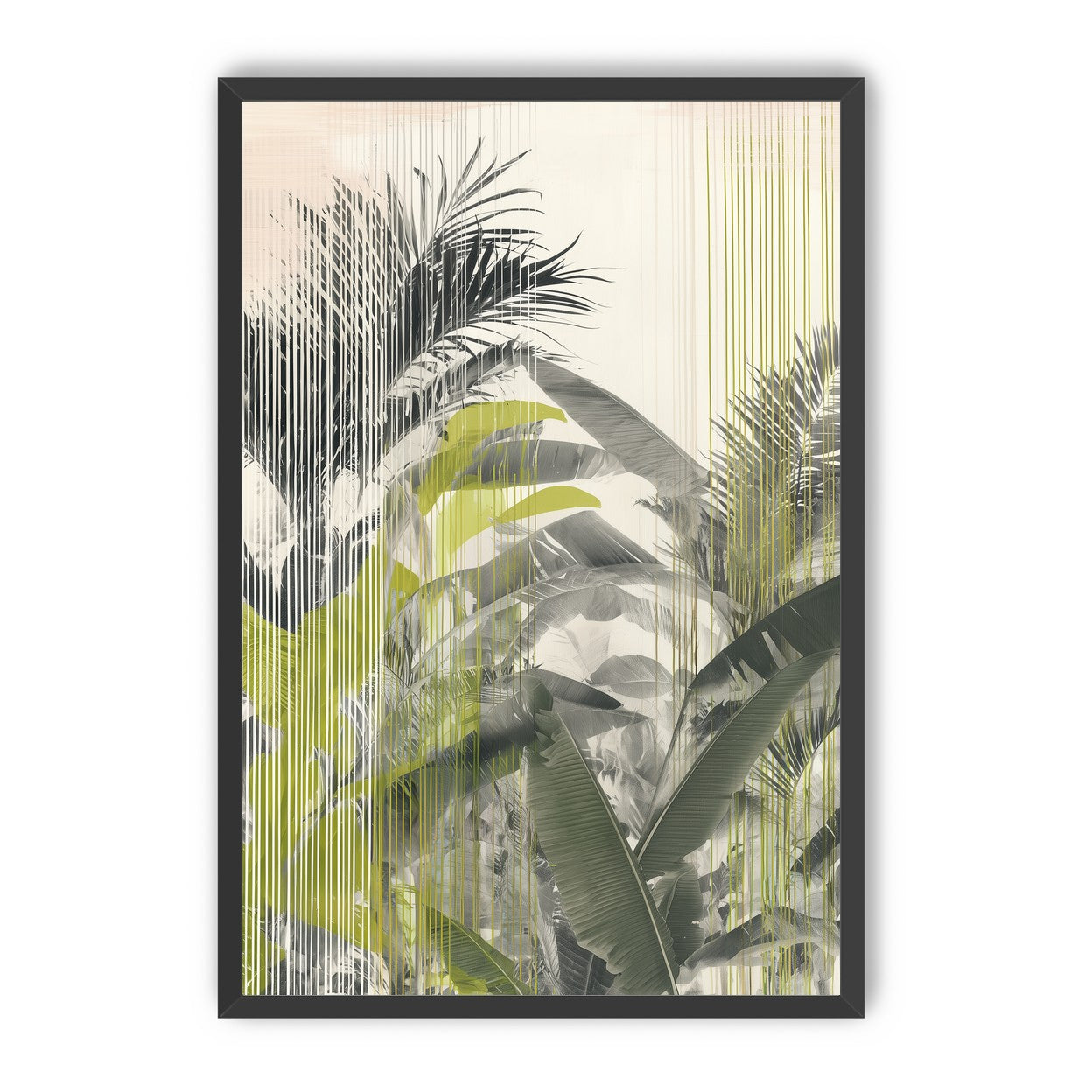 Chartreuse rain through palms