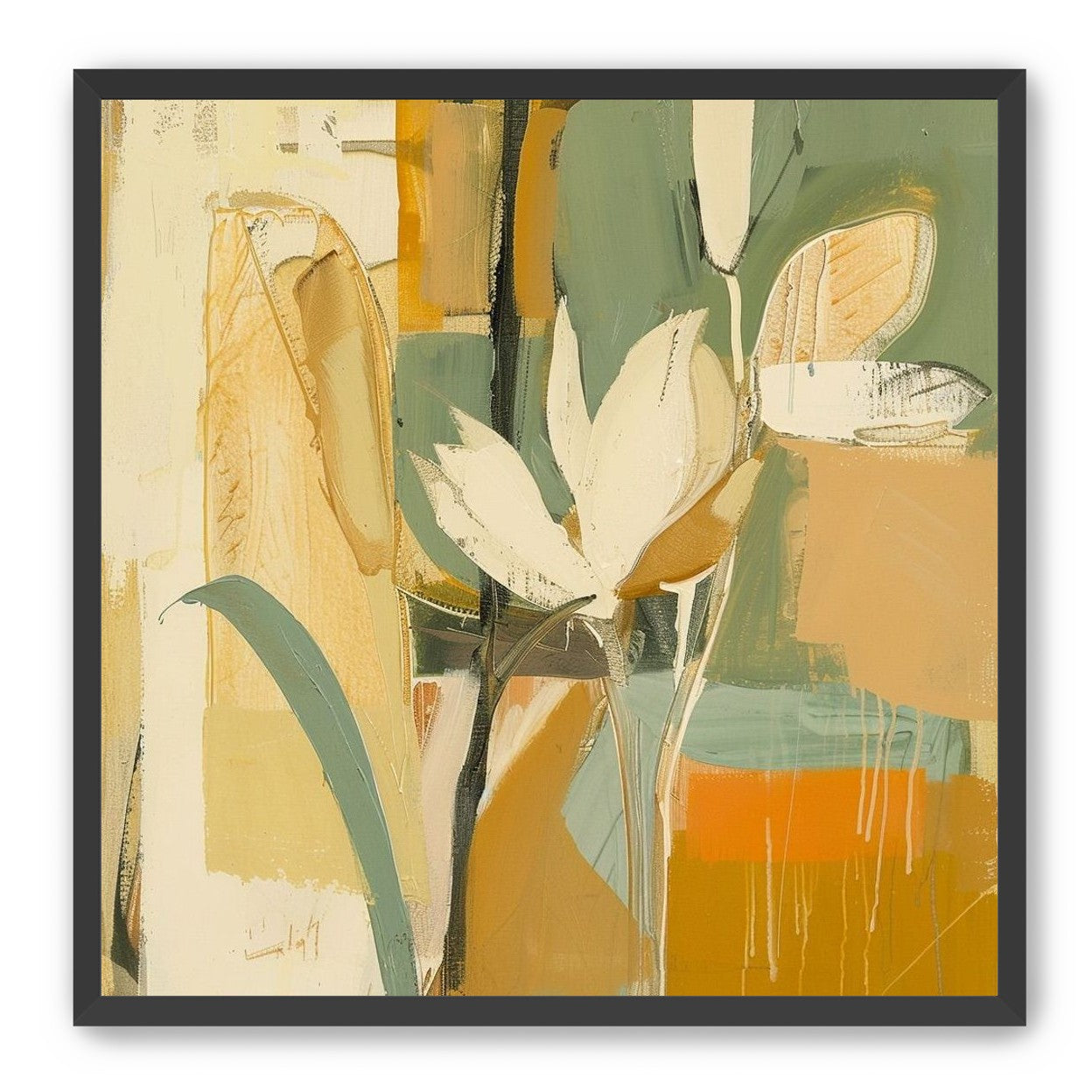White flower in drifting ochre
