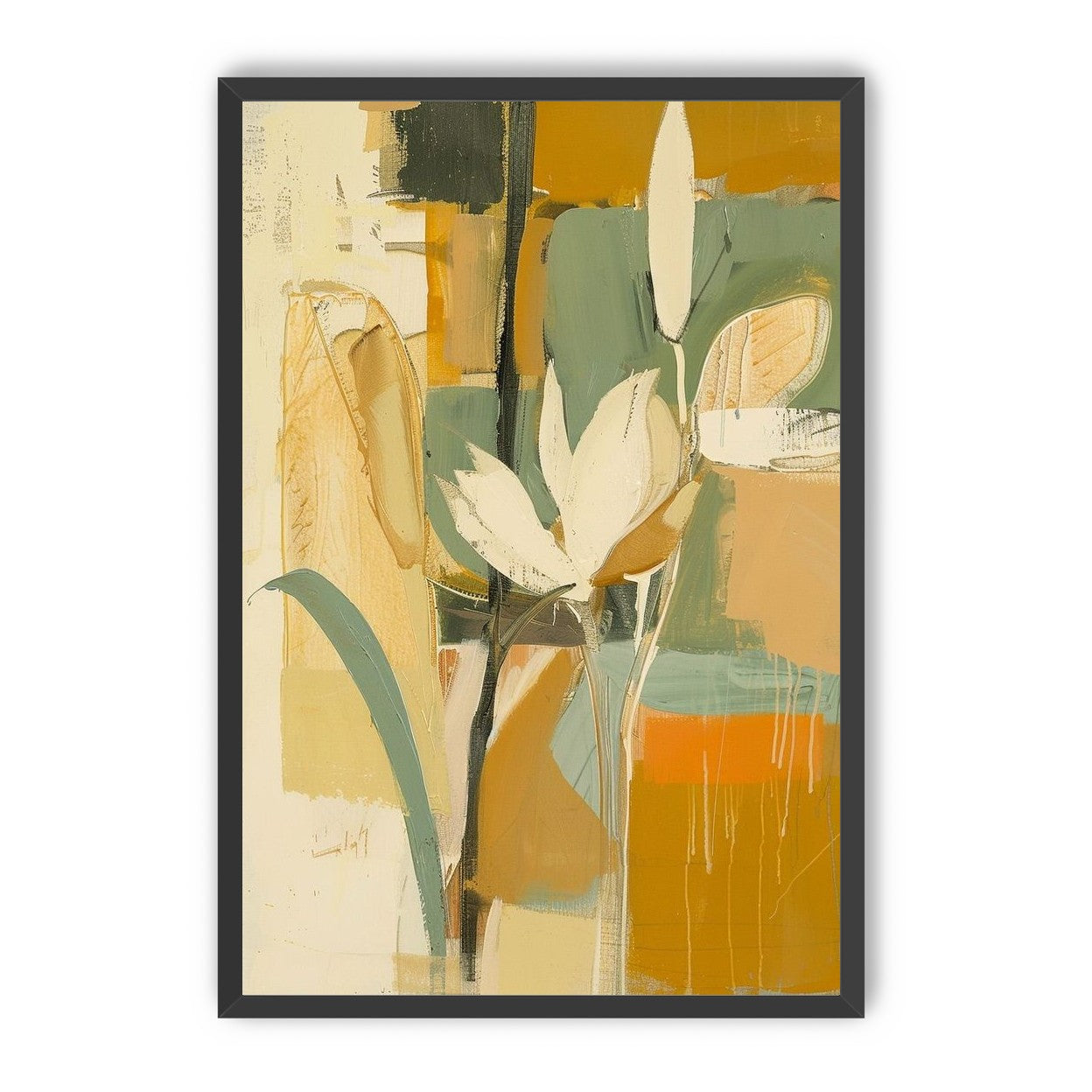 White flower in drifting ochre