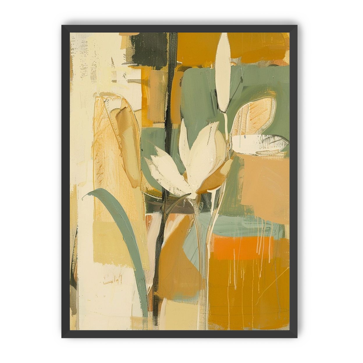 White flower in drifting ochre