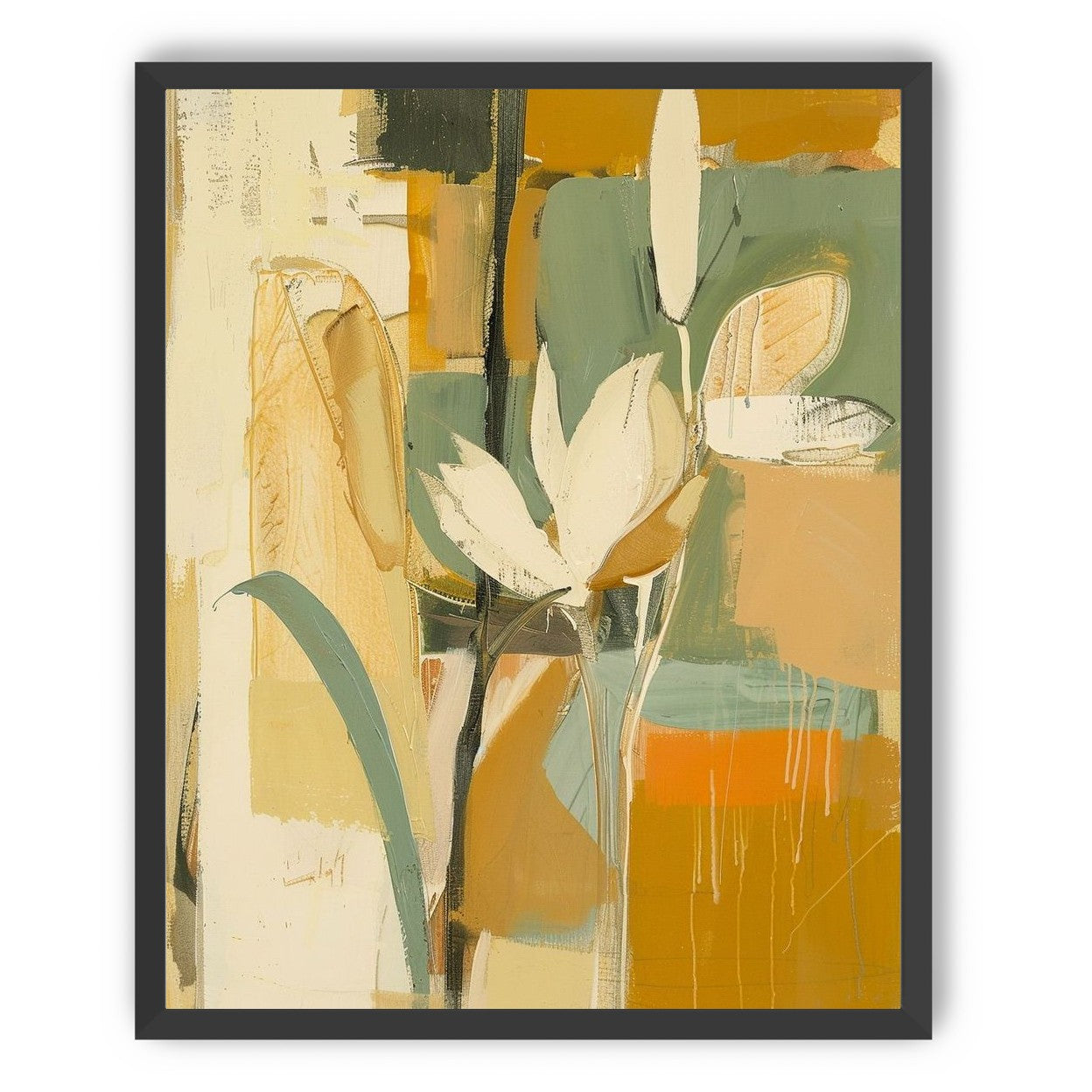 White flower in drifting ochre