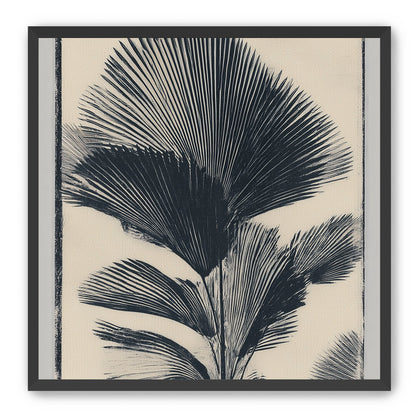 Palm fronds in black ink