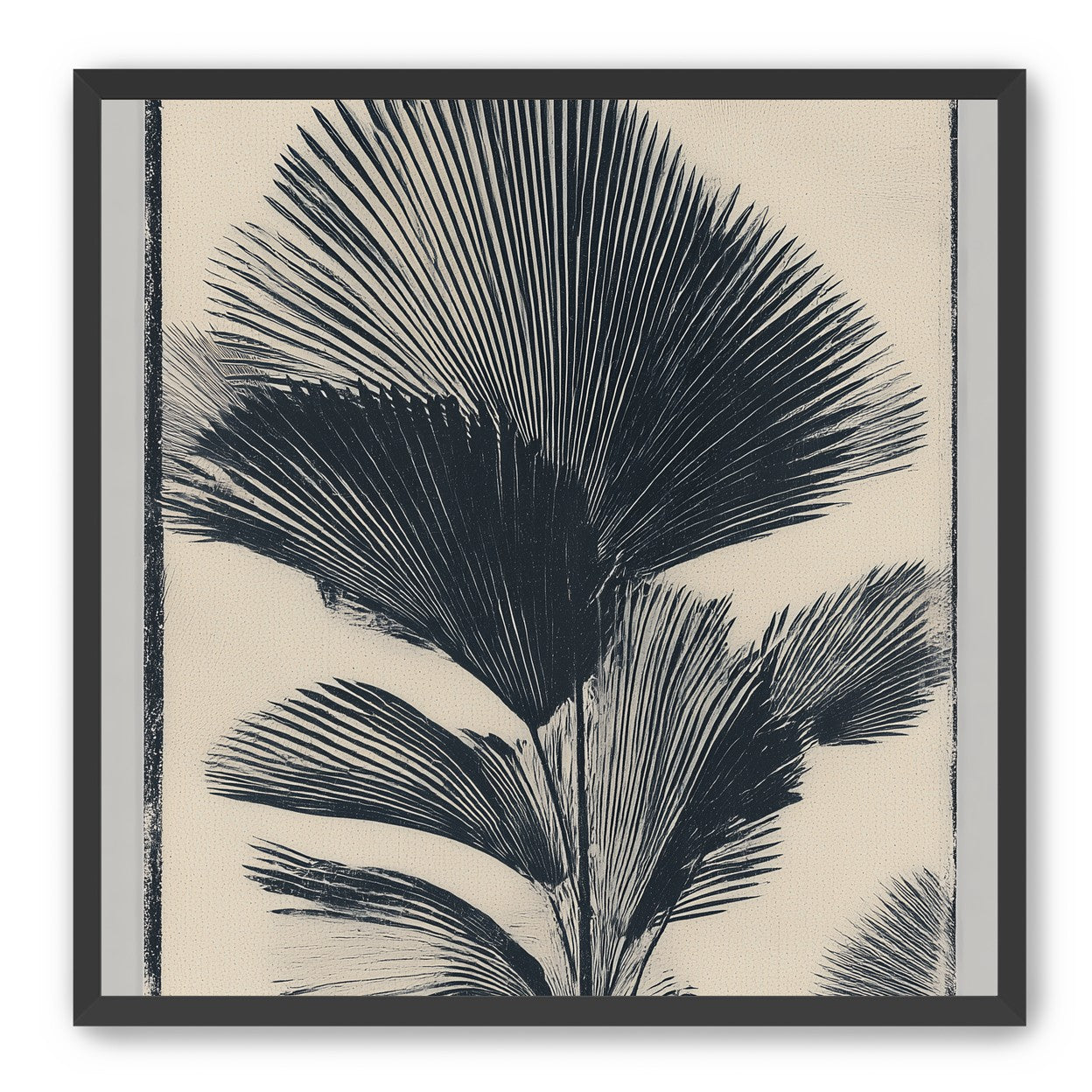 Palm fronds in black ink