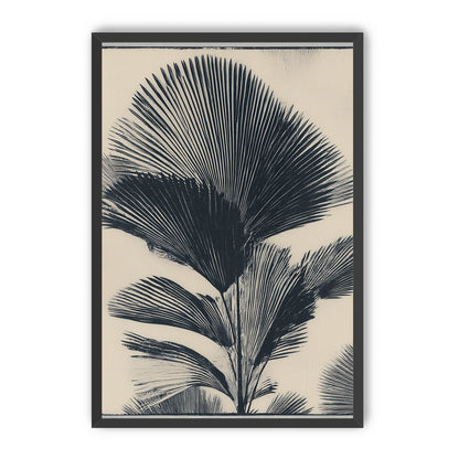 Palm fronds in black ink