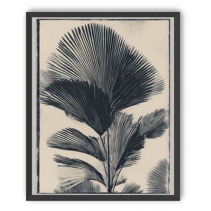 Palm fronds in black ink