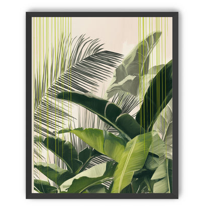 Green drips over palms