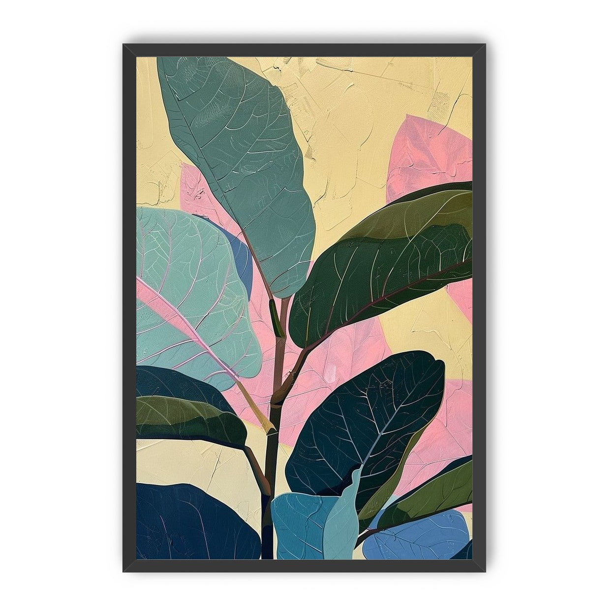Leaves leaning into pink light