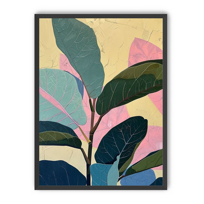 Leaves leaning into pink light