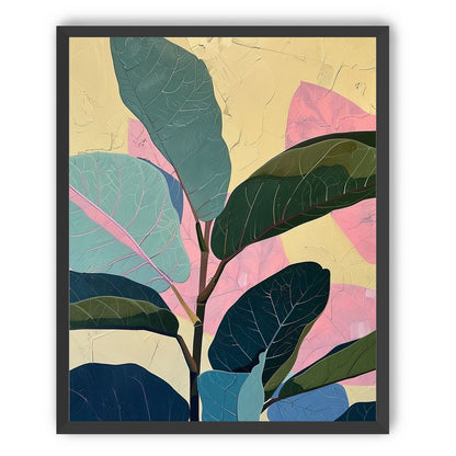 Leaves leaning into pink light