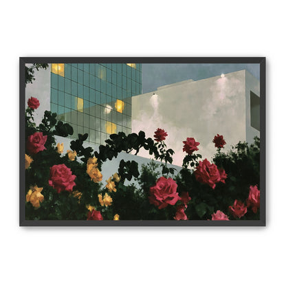 Roses under office lights
