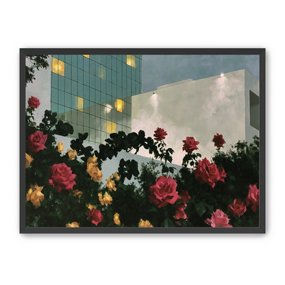 Roses under office lights