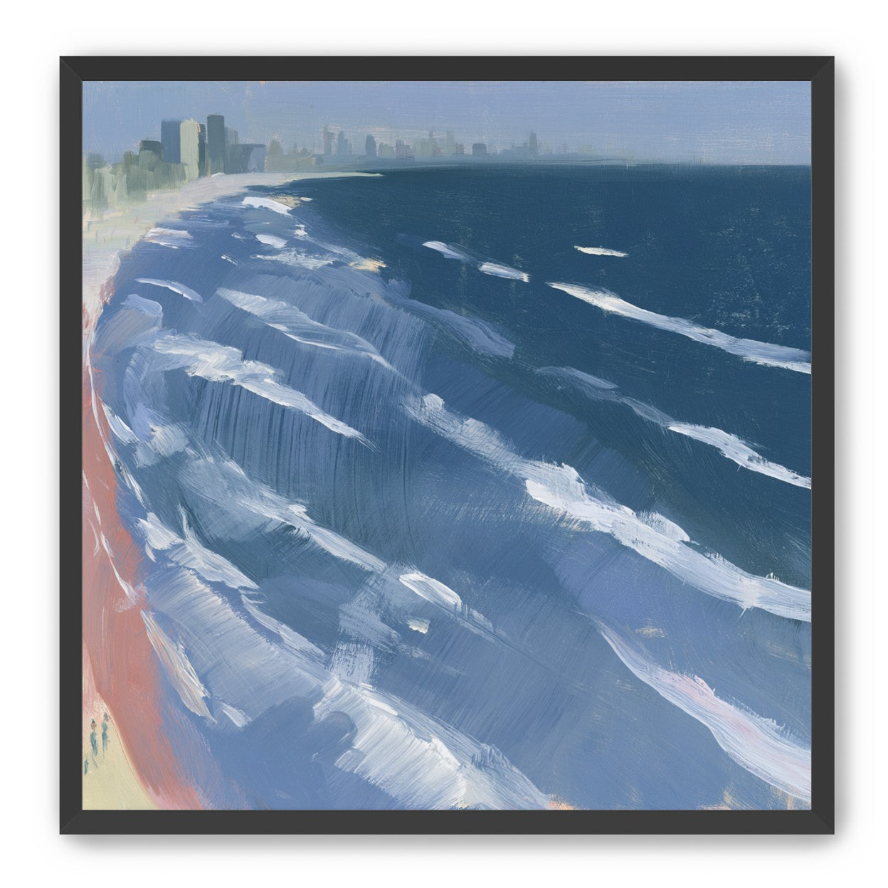 White surf on blue water