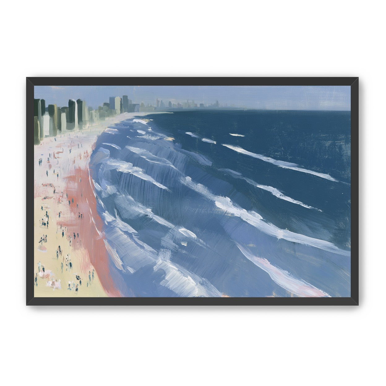 White surf on blue water