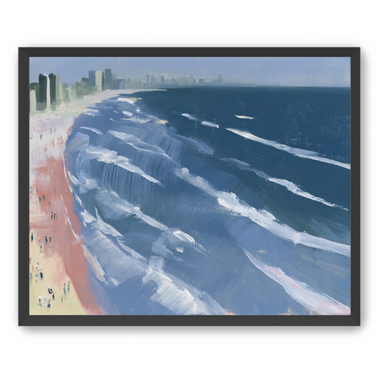 White surf on blue water