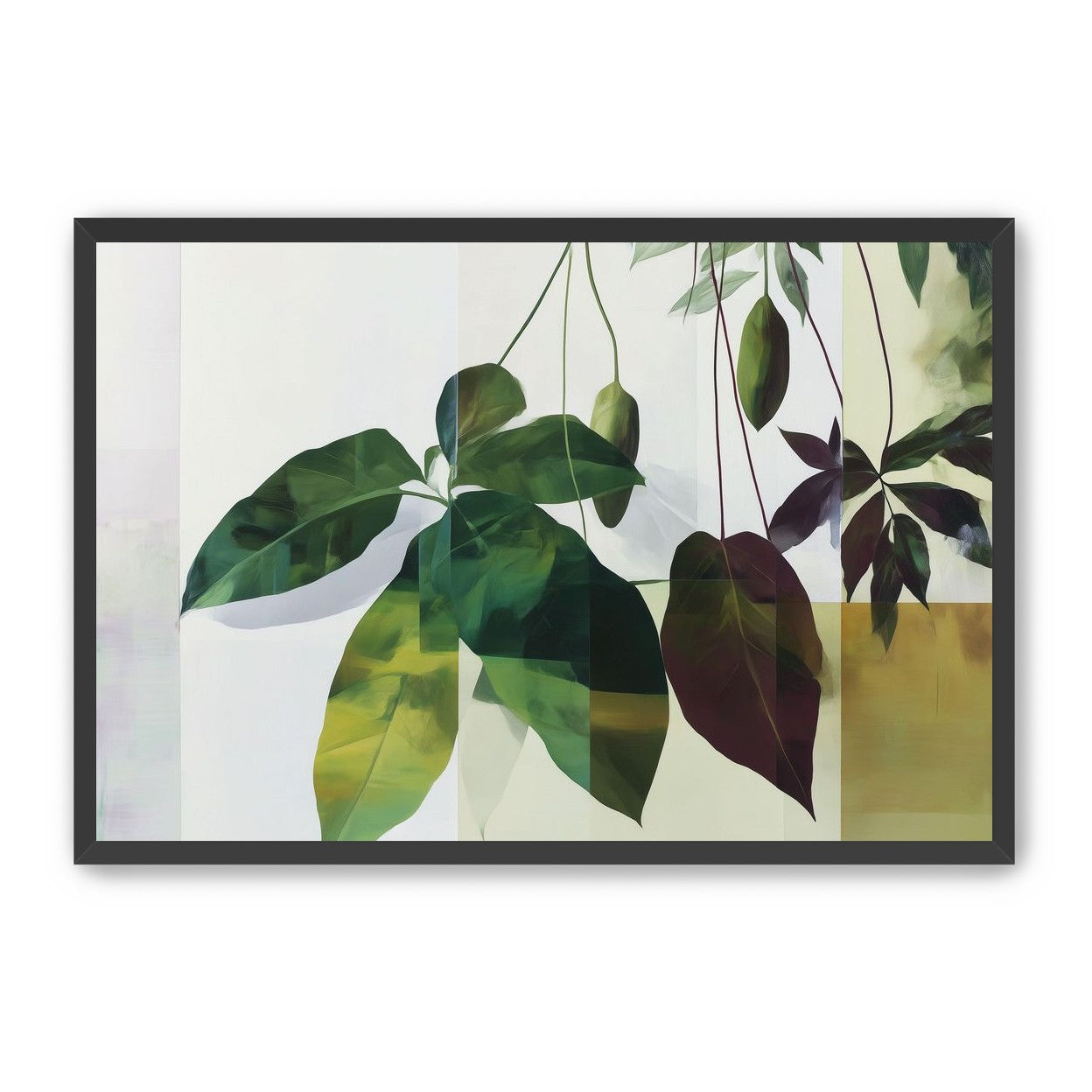 Leaves crossing the pale grid