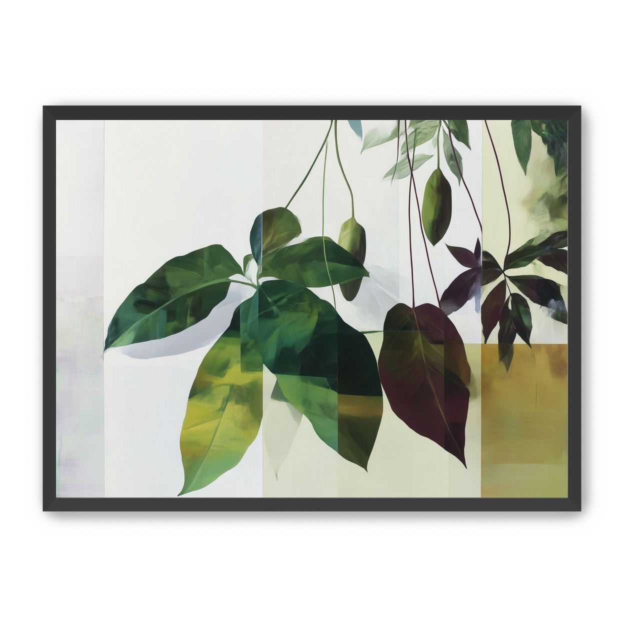 Leaves crossing the pale grid