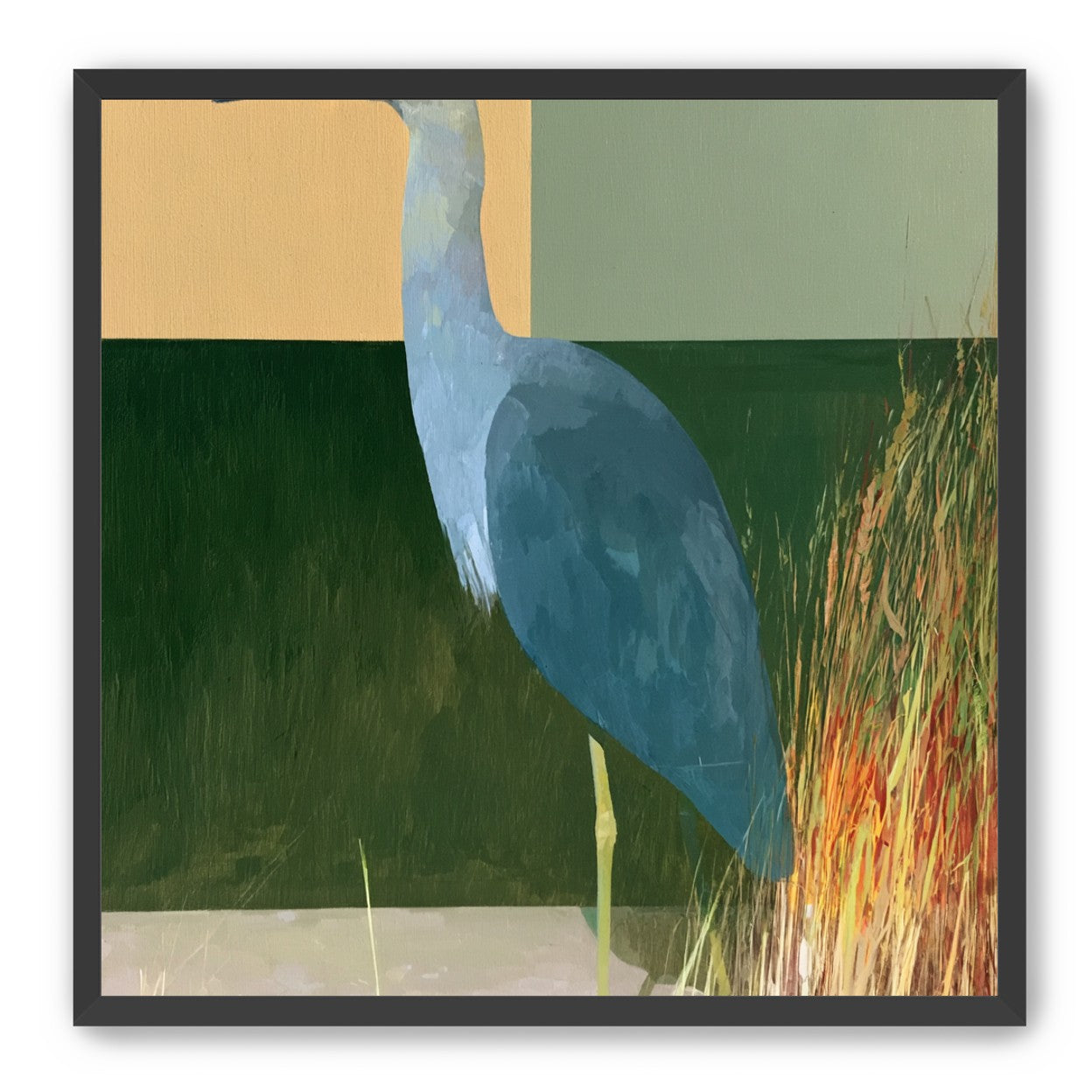A heron beside the reeds