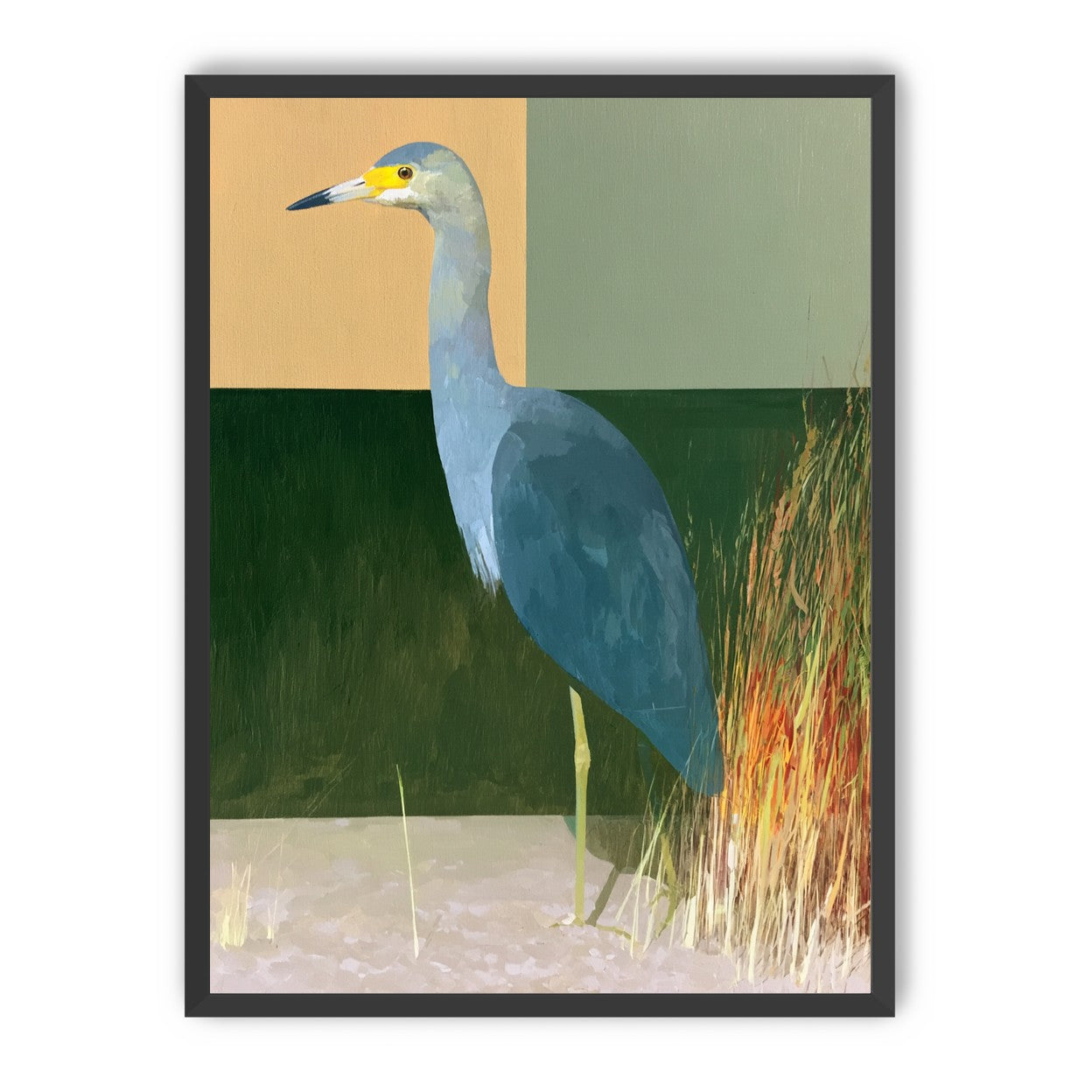 A heron beside the reeds