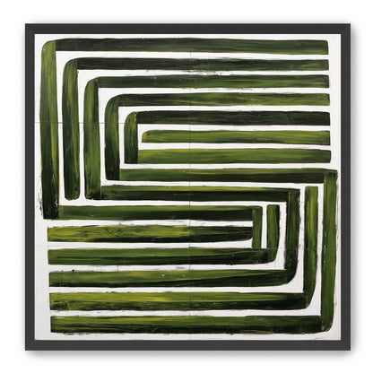 Green maze on white