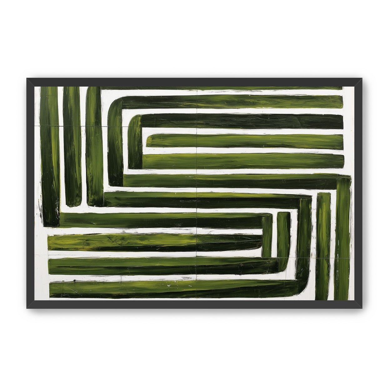 Green maze on white