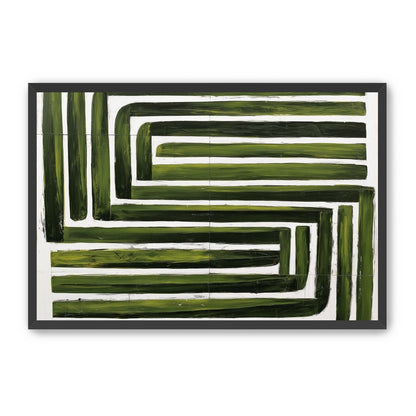 Green maze on white