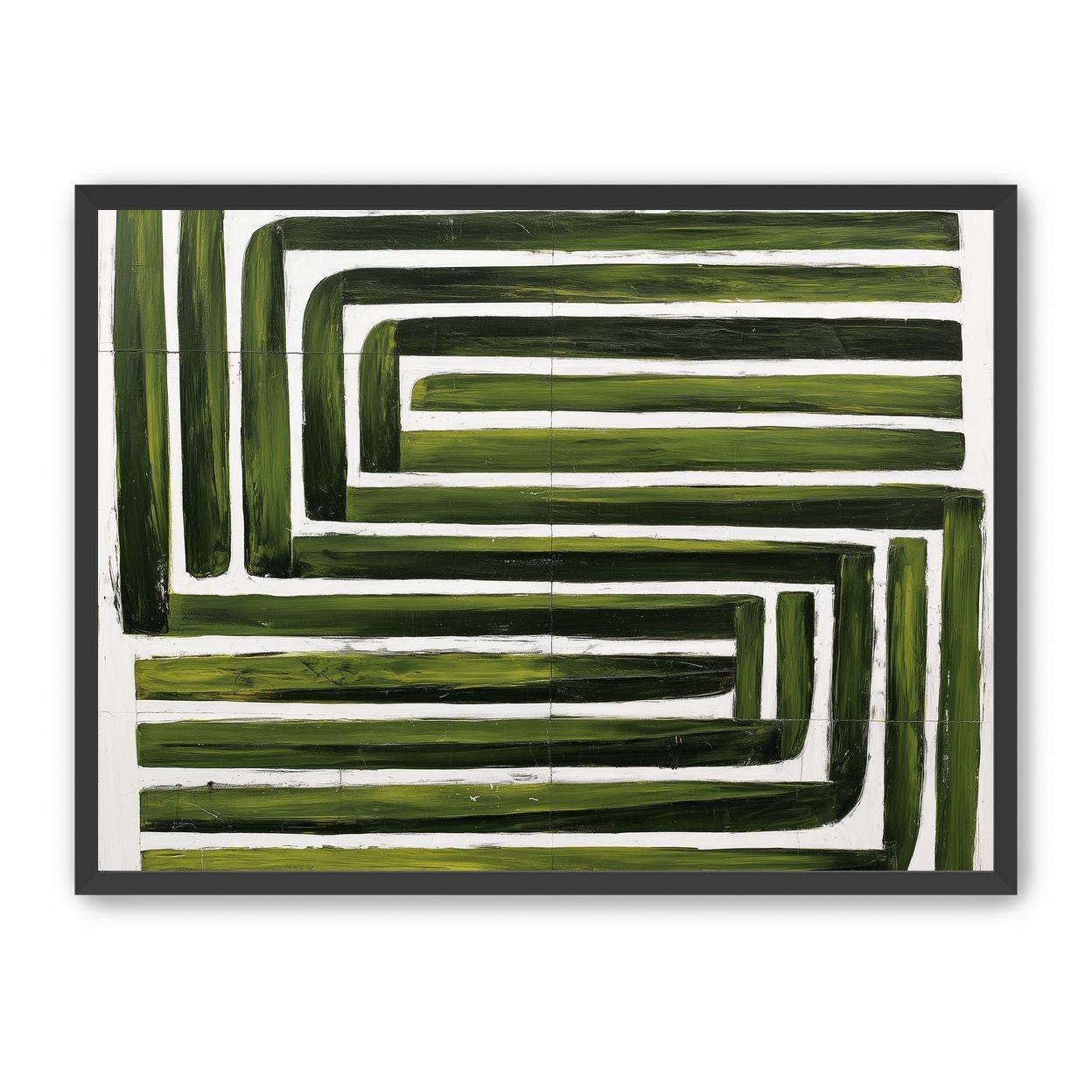 Green maze on white