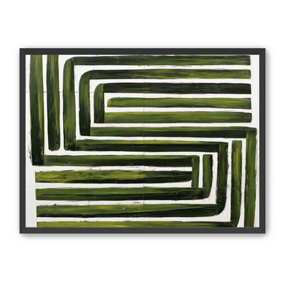 Green maze on white