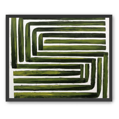 Green maze on white