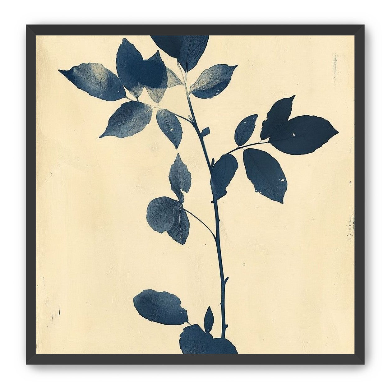 Blue leaves on cream air