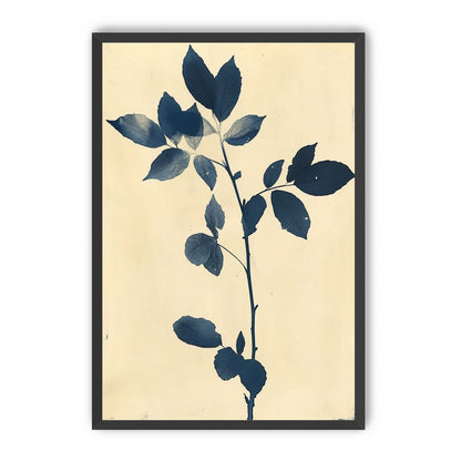 Blue leaves on cream air