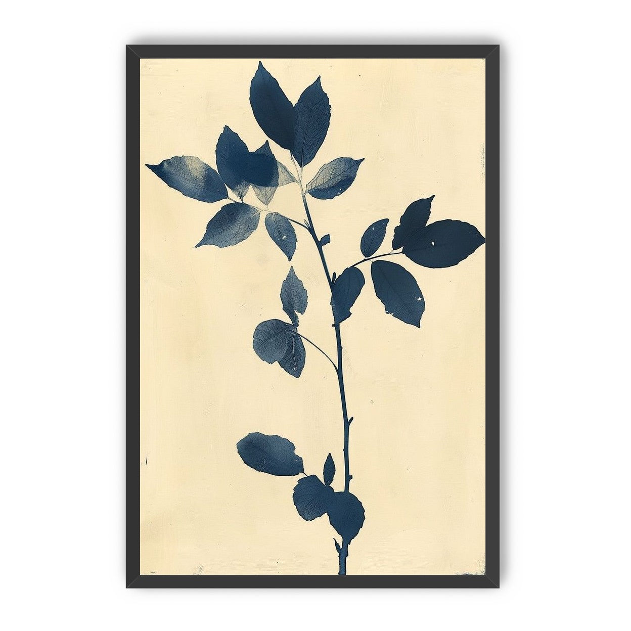 Blue leaves on cream air