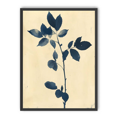 Blue leaves on cream air