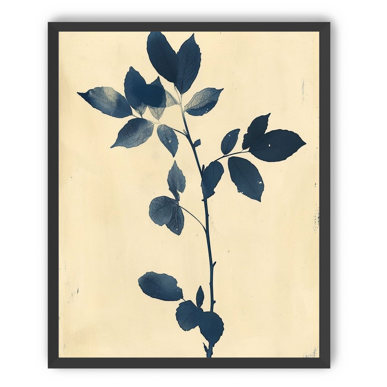 Blue leaves on cream air