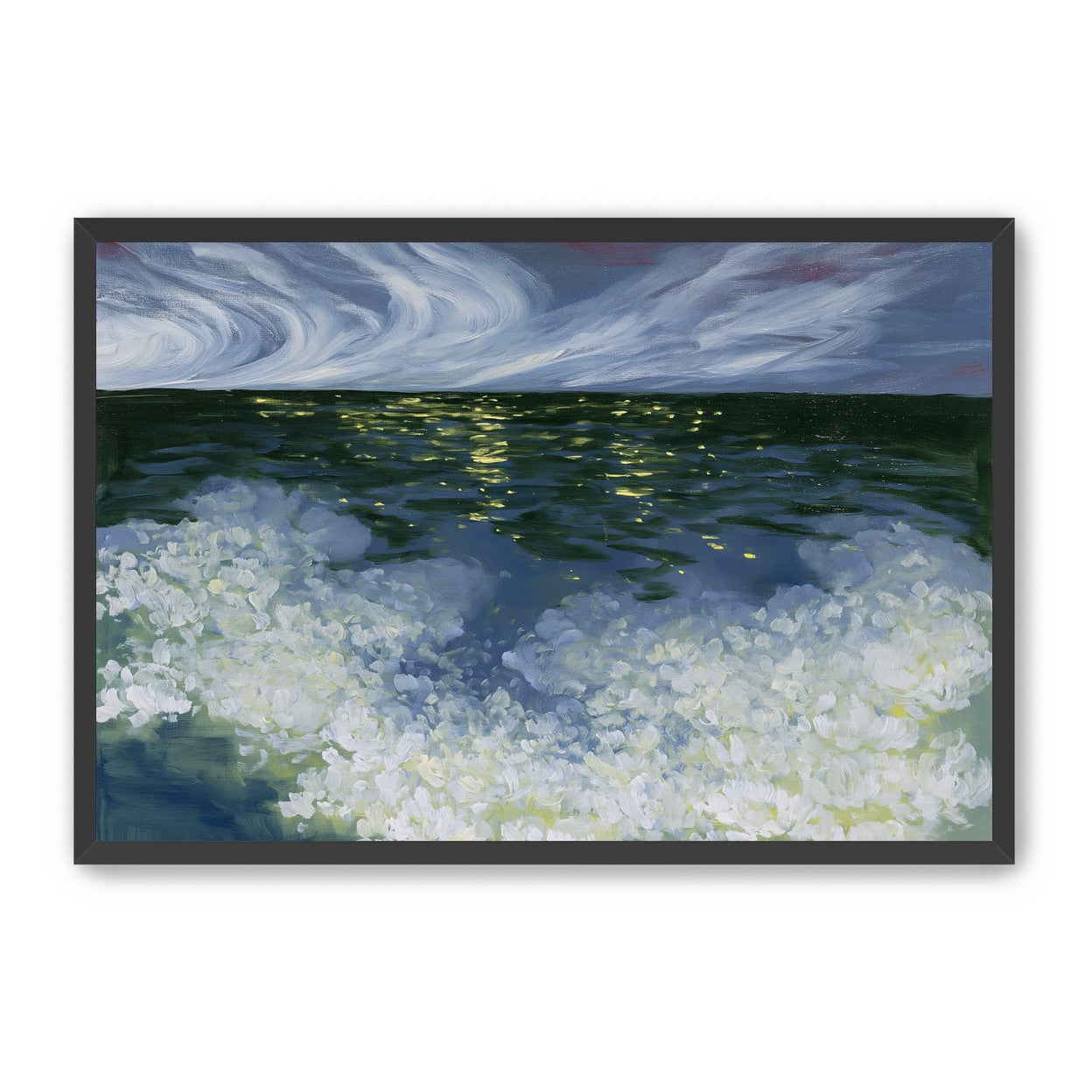 Foam and starlight at sea