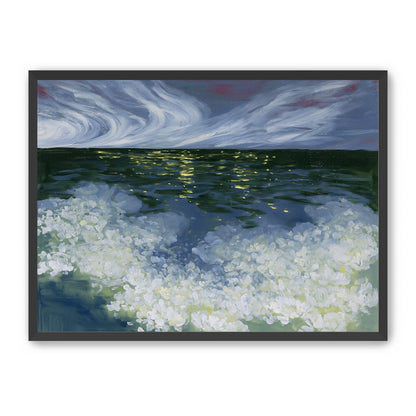 Foam and starlight at sea
