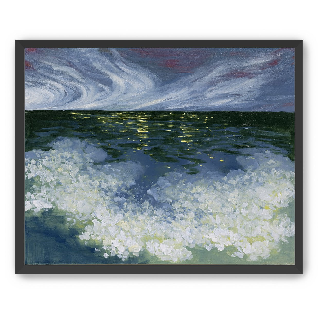 Foam and starlight at sea