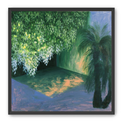 Yellow light on green pond