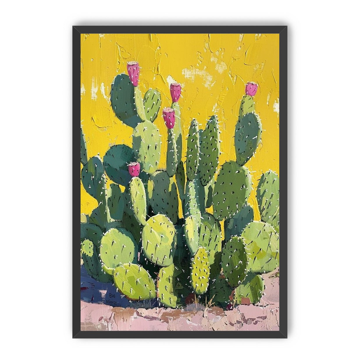 Pink blooms in yellow heat