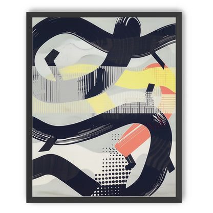 Black loops over yellow blocks