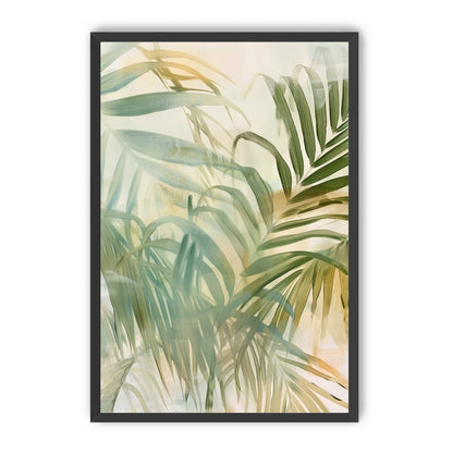 Palm leaves in pale wash