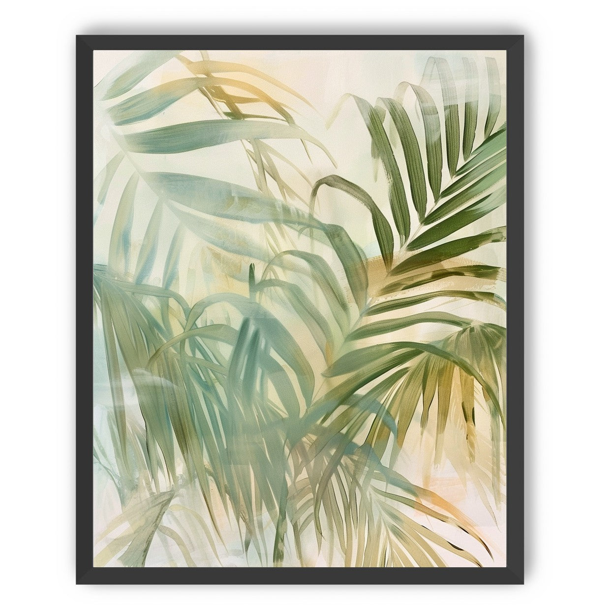 Palm leaves in pale wash