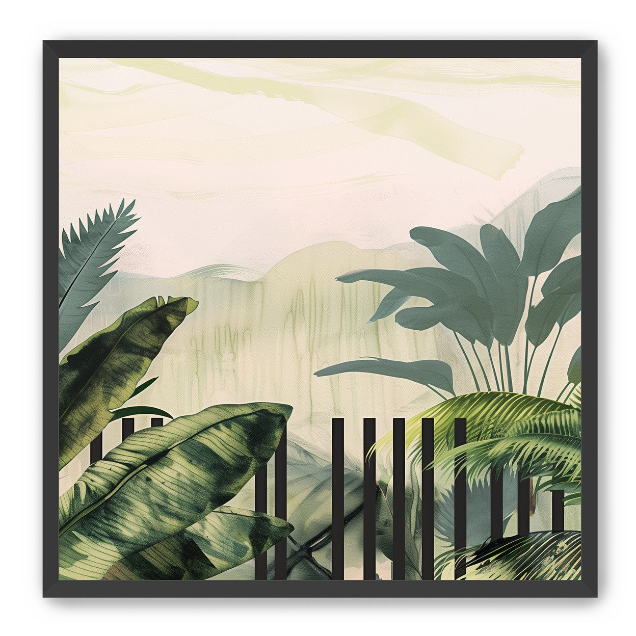 Black posts in the palms