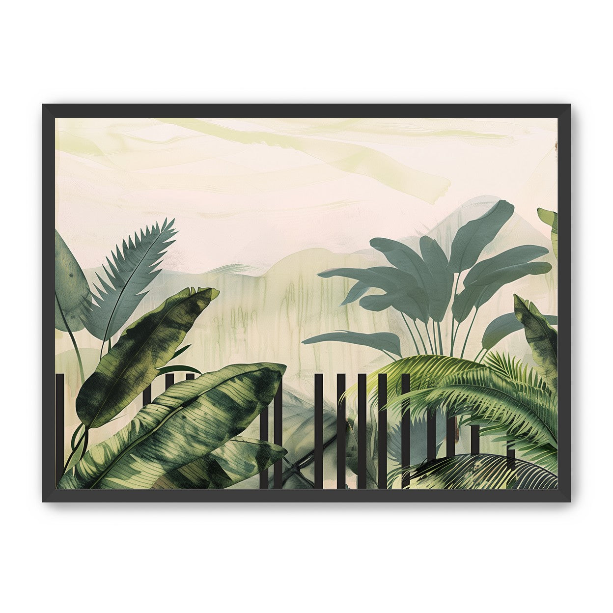 Black posts in the palms