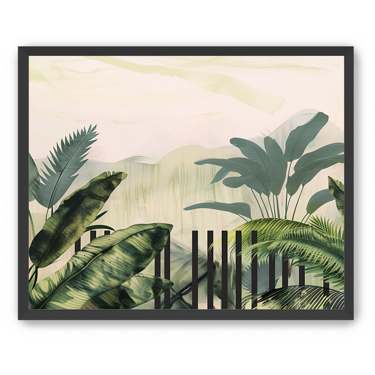 Black posts in the palms