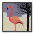 A flamingo beside the bare tree