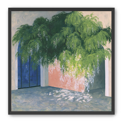 Blossoms over the blue door
