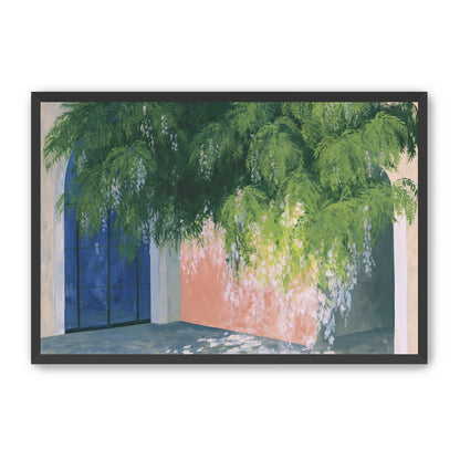 Blossoms over the blue door