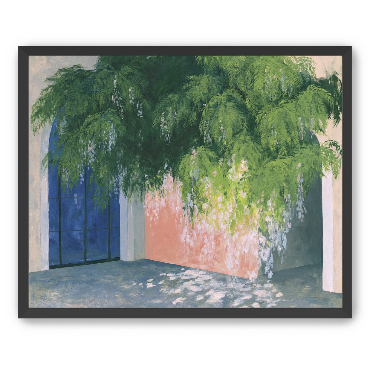 Blossoms over the blue door