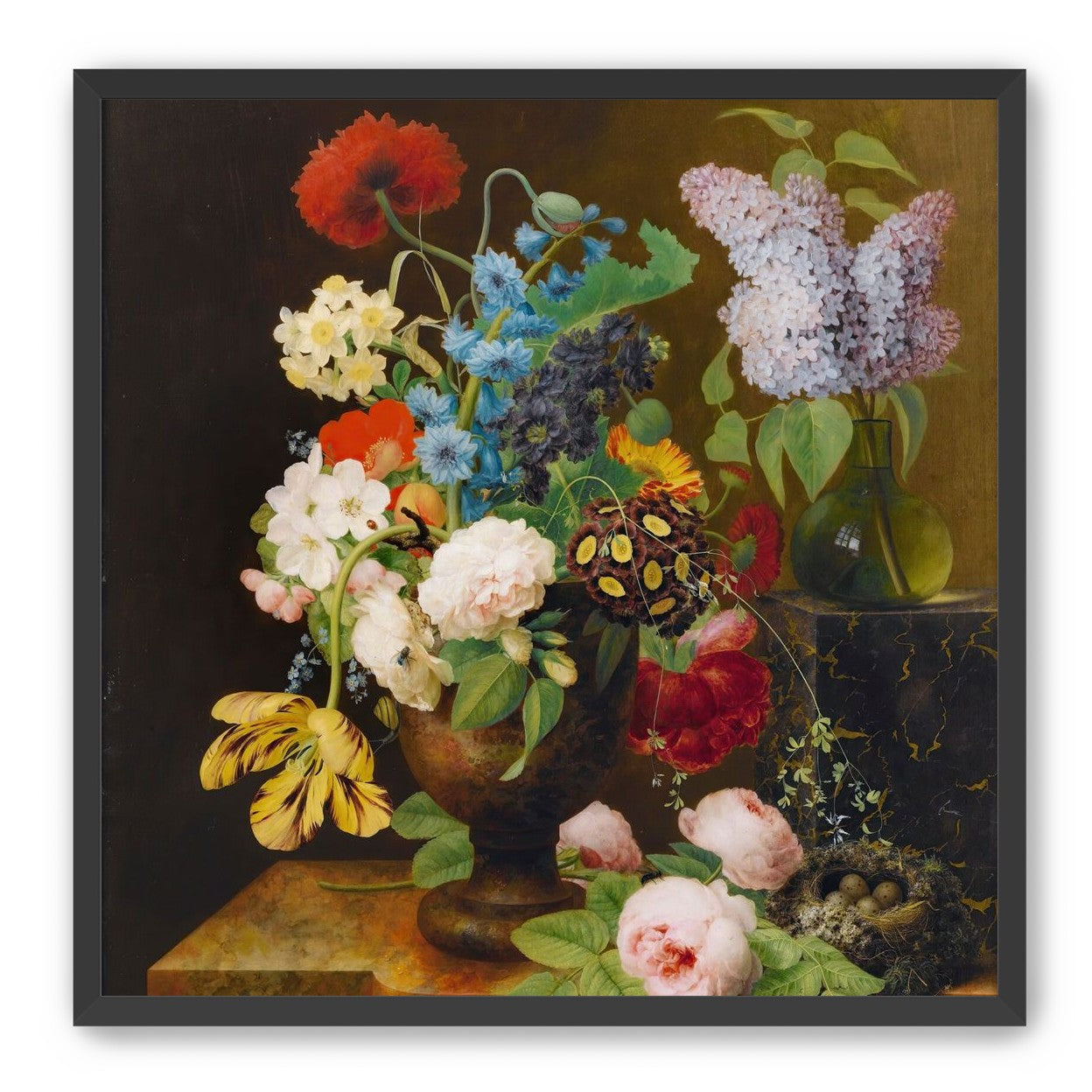 Fallen roses by the nest