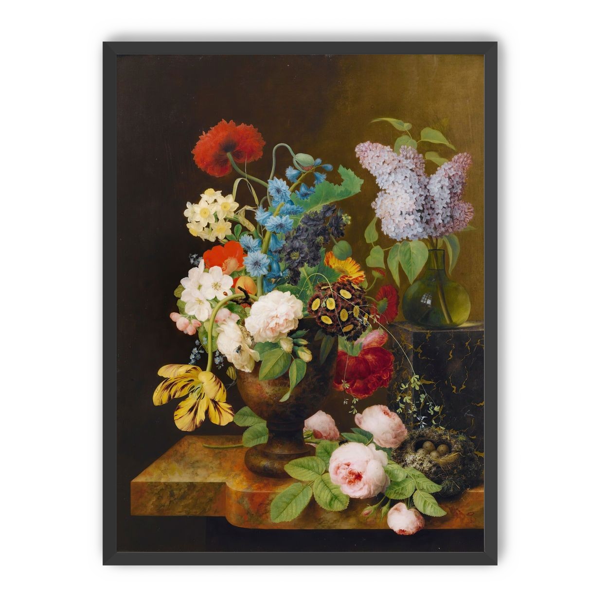 Fallen roses by the nest